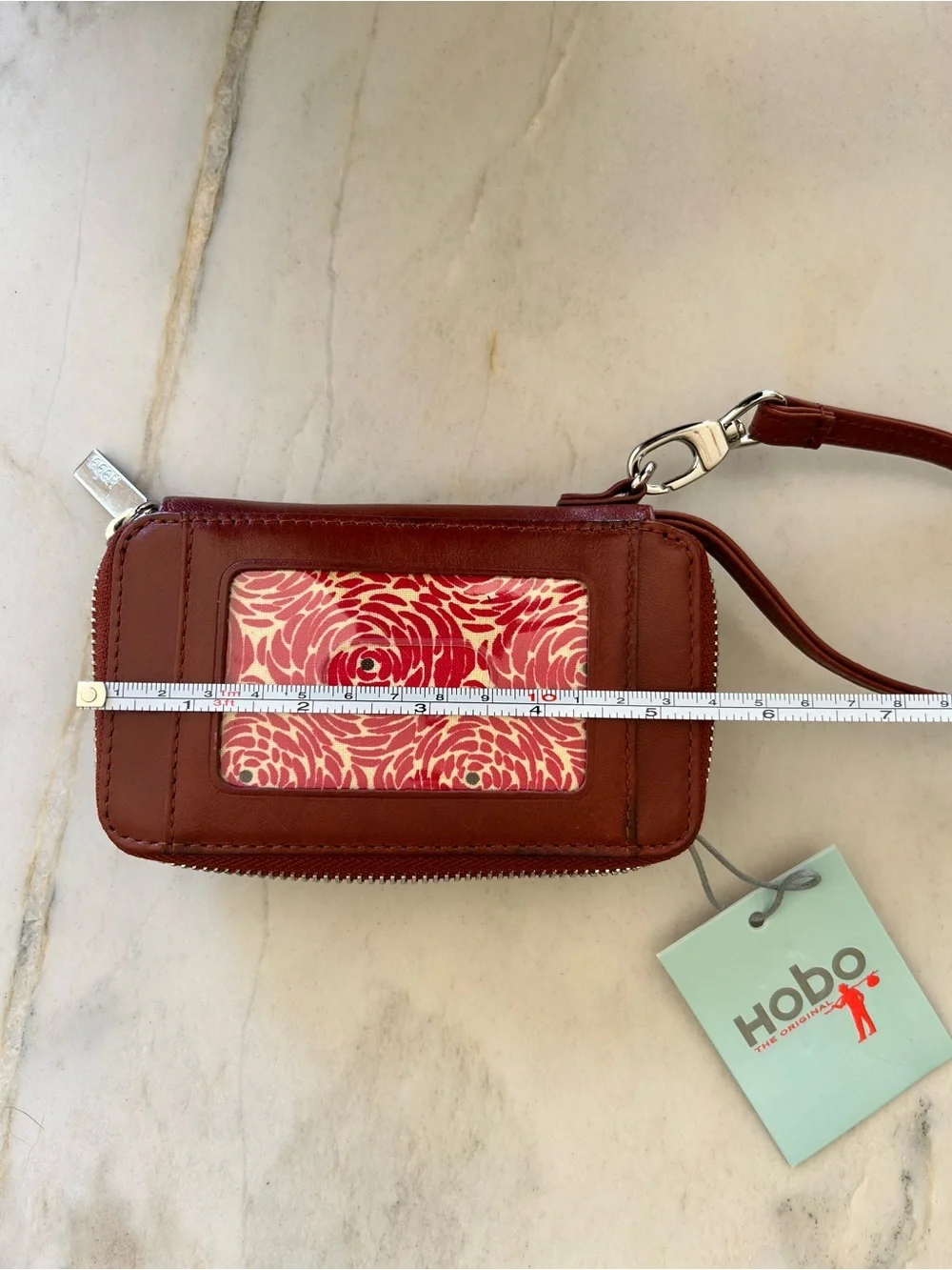 NWT HOBO Leather Wallet Wristlet Phone Pouch - Brown
